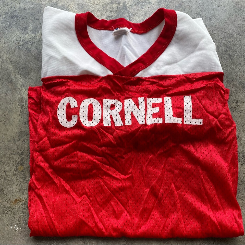 Vintage 80s Cornell Big Red Jersey Red Lacrosse Team Issue